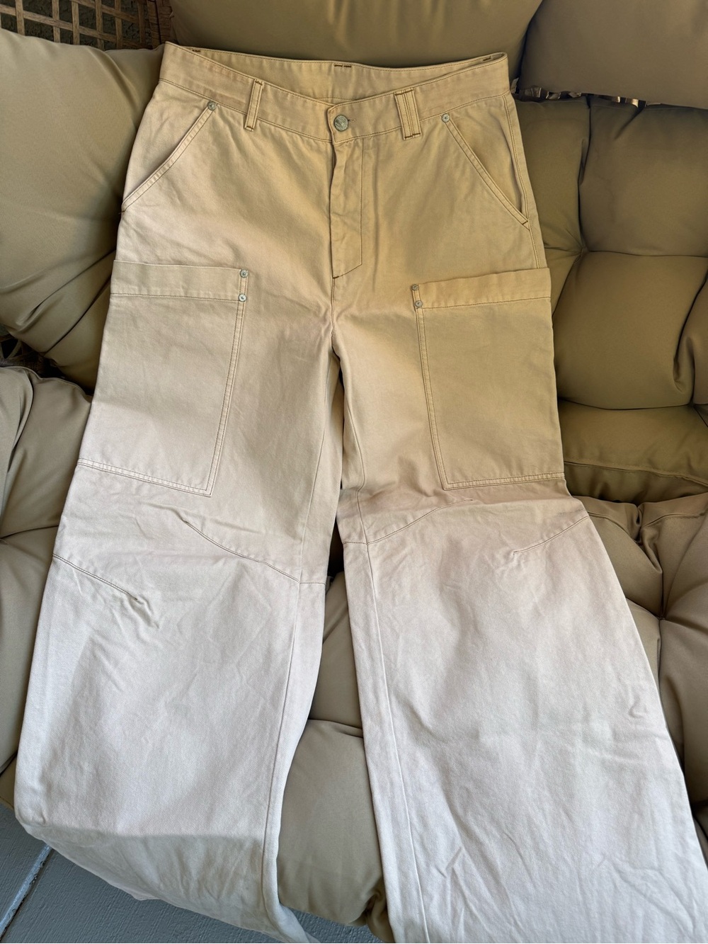 Palm Angels Men's Cargo Pants in Beige